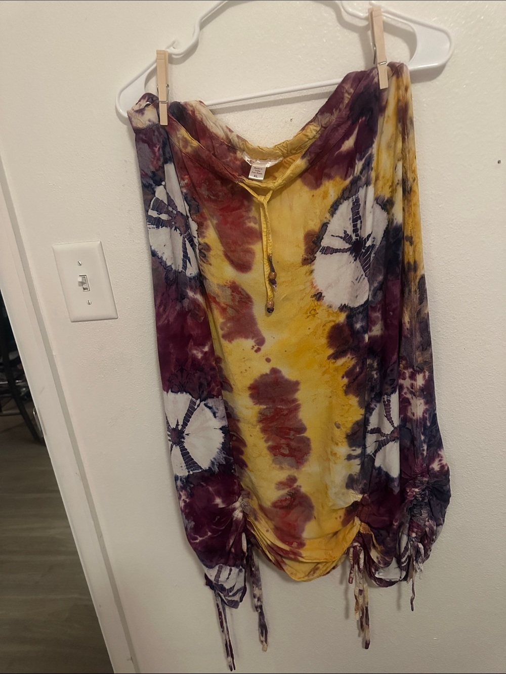 Seventy Tie-Dye Swim Coverup - Yellow & Purple